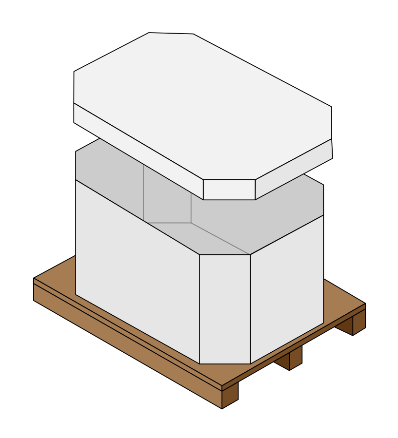 Octagonal Gaylord box.