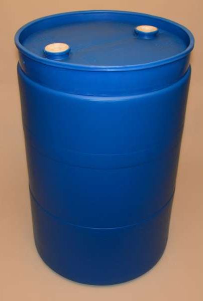 Closed head plastic barrel.