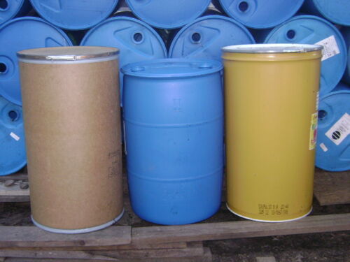 Plastic barrels.